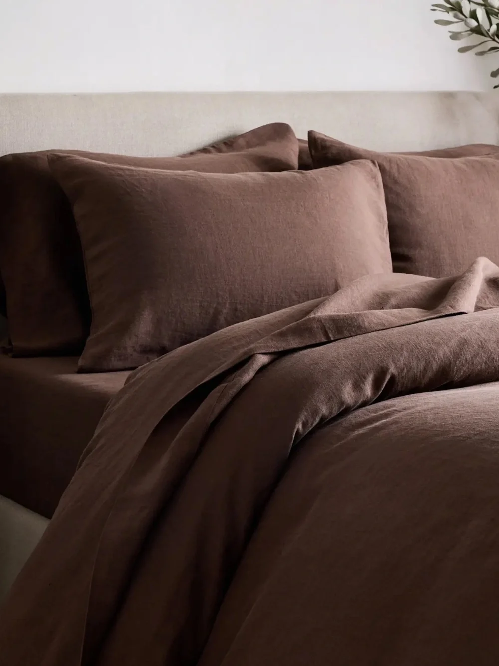 NWT Quince Luxury European Linen Espresso Brown Duvet Cover!